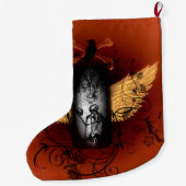 Skelett mit Krähe Großer Weihnachtsstrumpf (Rückseite)