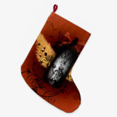 Skelett mit Krähe Großer Weihnachtsstrumpf (Vorderansicht (hängend))