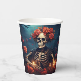Skelett mit Krone von Rose Pappbecher