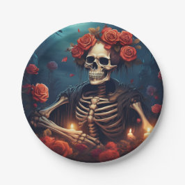 Skelett mit Krone von Rose Pappteller