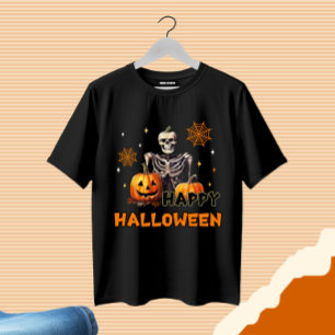 Skelett mit Kürbis T-Shirt