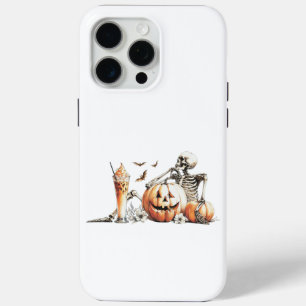 Skelett mit Kürbis und trinken. Halloween. Case-Mate iPhone Hülle