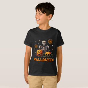 Skelett mit Kürbissen T-Shirt
