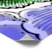 Skelett mit lustigem Hut mit Blume Poster (Ecke)