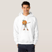 Skelett mit Pumpkin Head Dab Dance Halloween Hoodie (Vorne ganz)