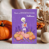 Skelett mit Pumpkins Spooktacular Halloween Postkarte