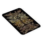 Skelett mit Rose Blume Goldkunst Magnet (Rechte Seite)