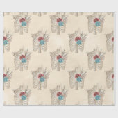 Skelett mit Rose Geschenkpapier (Flach)