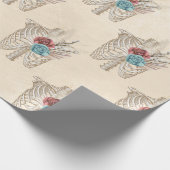 Skelett mit Rose Geschenkpapier (Ecke)