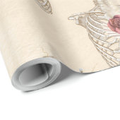 Skelett mit Rose Geschenkpapier (Rolleneckpunkt)