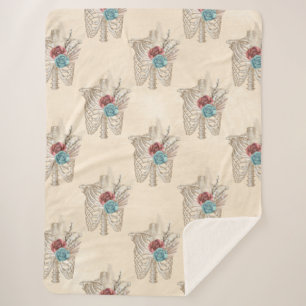 Skelett mit Rose Sherpadecke