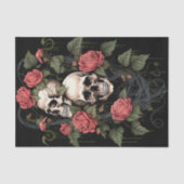 Skelett mit Rose Wasserfarbe Seidenpapier (Vorderseite)