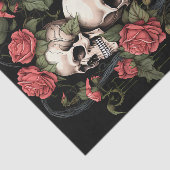 Skelett mit Rose Wasserfarbe Seidenpapier (Ausschnitt)