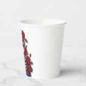 Skelett mit Rote Rosen Pappbecher (Links)