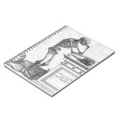 Skelett mit Schädel-Notizbuch Notizblock (Linke Seite)