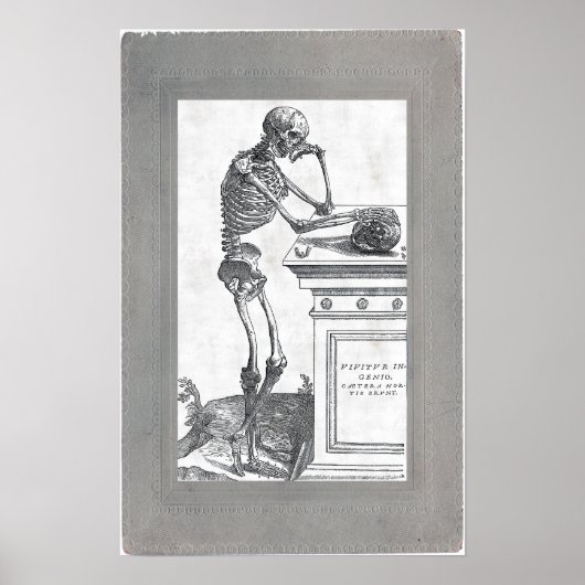 Skelett mit Schädelplakat Poster (Vorne)