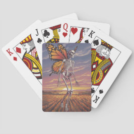 Skelett mit Schmetterlingswings-Poker Spielkarten
