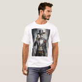 Skelett mit schwarzem Smoking mit Revolver T-Shirt (Vorne ganz)