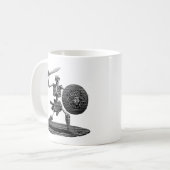 Skelett mit Schwert und Schild Kaffeetasse (Vorderseite Links)
