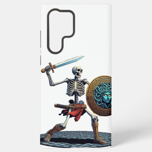 Skelett mit Schwert und Schild Samsung Galaxy Hülle (Rückseite)