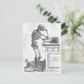 Skelett mit Skull-Postkarte Postkarte (Stehend Vorderseite)