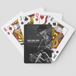 Skelett mit Weihnachtsmannmütze Spielkarten