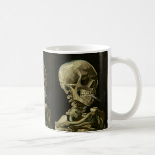 Skelett mit Zigarette durch Van Gogh Kaffeetasse