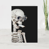 Skelett mit Zigarette Karte (Vorderseite)