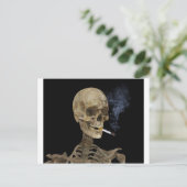 Skelett mit Zigarette Postkarte (Stehend Vorderseite)