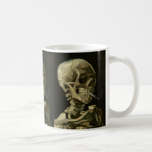 Skelett mit Zigarette von Van Gogh Kaffeetasse (Rechts)