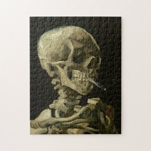 Skelett mit Zigarette von Van Gogh Puzzle (Vertikal)