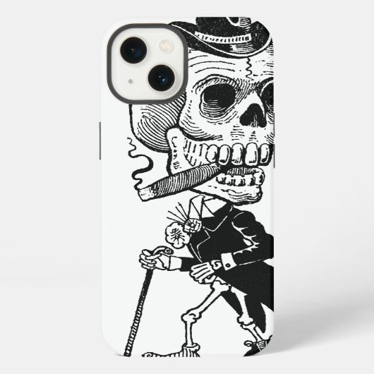 Skelett mit Zigarre iPhone Hülle (Rückseite)