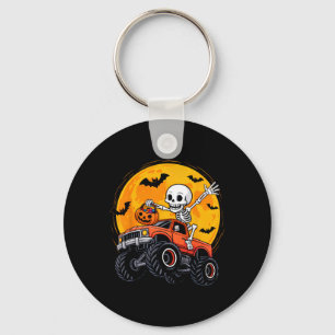 Skelett-Monster-Truck-Mond-Kürbis-Halloween-Jungs Schlüsselanhänger