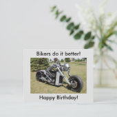 Skelett Motorrad Geburtstagskarte Postkarte (Stehend Vorderseite)