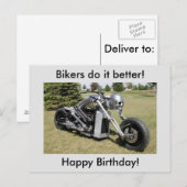 Skelett Motorrad Geburtstagskarte Postkarte (Vorne/Hinten)