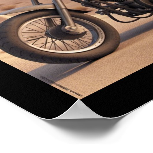 Skelett-Motorrad Poster (Ecke)