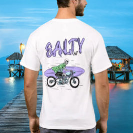 Skelett Motorrad von Salty AF T-Shirt
