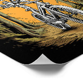 Skelett Mountain Bike Radfahrer Skeletton Hallowee Poster (Ecke)