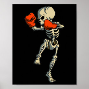 Skelett Muay Thai Halloween Kickboxen Mma Kämpfer Poster