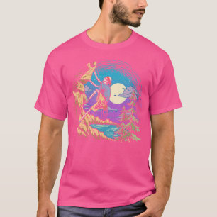 Skelett-Nacht-Felsenkletterer Vollmond-Klettern T-Shirt