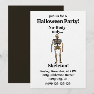 Skelett Niemand Lustige Halloween-Party Einladung