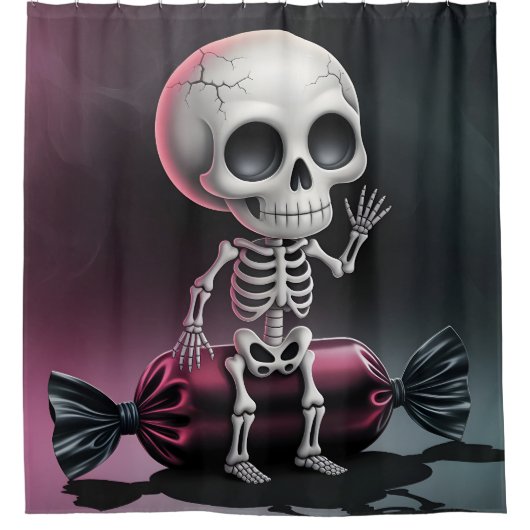 Skelett on Candy Shower Vorhang (Vorderseite)