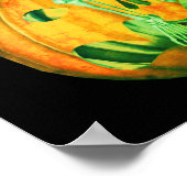 Skelett on Kürbislaterne Pumpkin Poster (Ecke)
