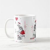 Skelett-Paar füttert Hund und Katze Kaffeetasse (Links)