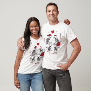 Skelett-Paar füttert Hund und Katze T-Shirt