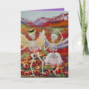 Skelett-Paar Gruselromanze Karte