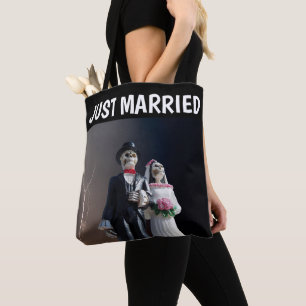 SKELETT-PAAR HEIRATETE EBEN ERST HOCHZEITSTASCHE TASCHE