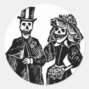 Skelett-Paar - Seals/Sticker #1 Runder Aufkleber