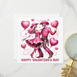 Skelett-Paar - Valentinstag-Karte Dankeskarte