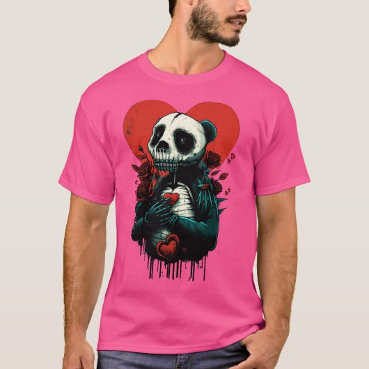Skelett-Panda-Liebe T-Shirt (Vorderseite)